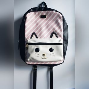 Betsey Johnson Cat Backpack Pink Striped NWT
